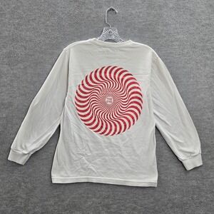 Spitfire Women Top Shirt Small White The End Logo Graphic Long Sleeve Tee READ